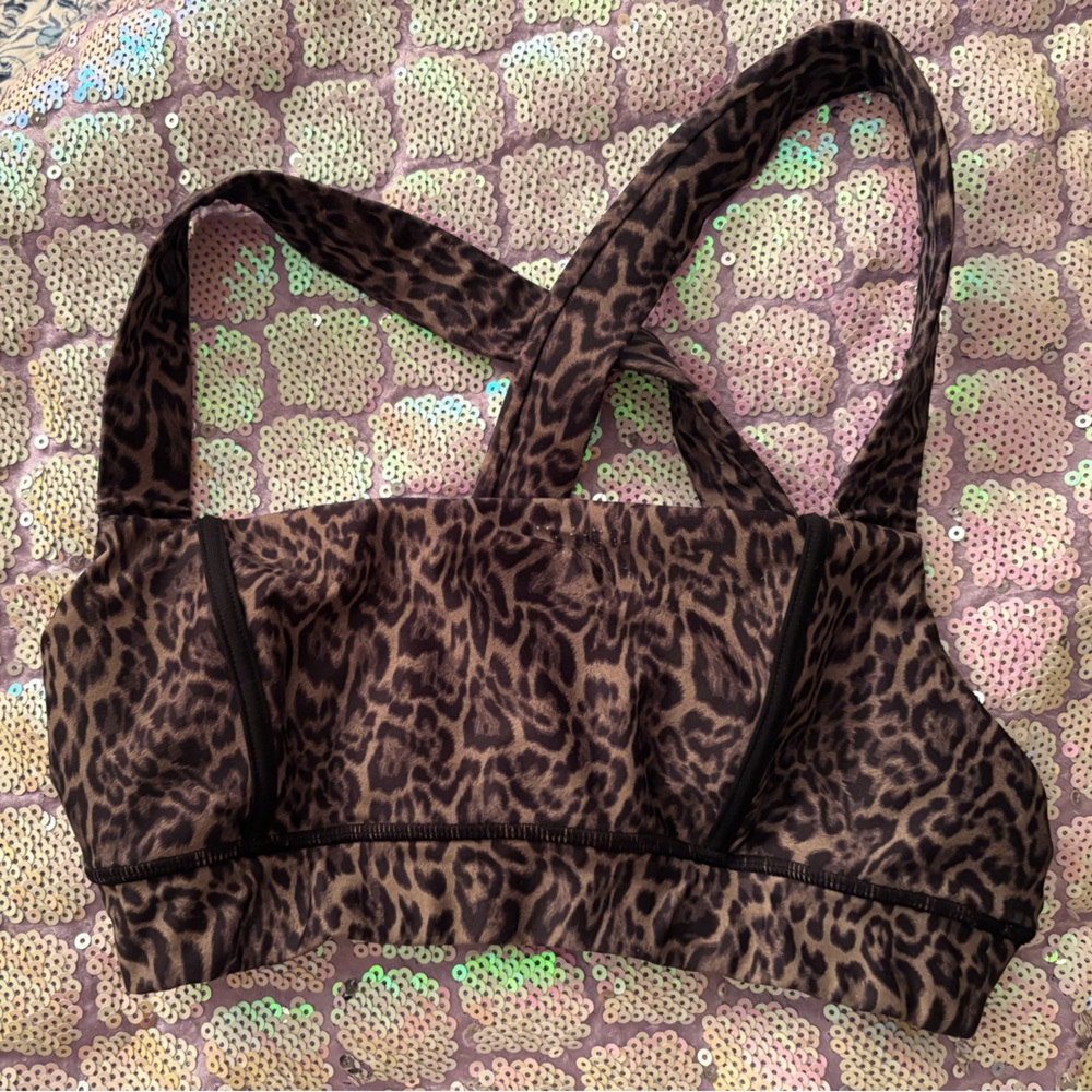 Cheetah razor back sports bra by The Upside